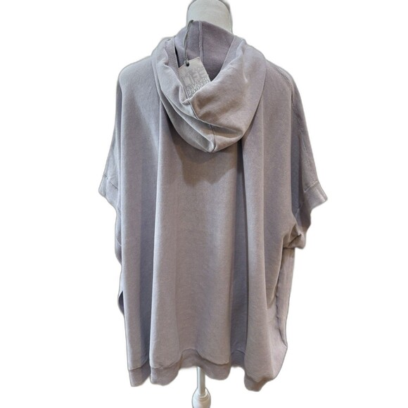 Barefoot Dreams Hooded Poncho OS Lilac Cotton Oversized Sleeveless Lounge NWT - Picture 3 of 12